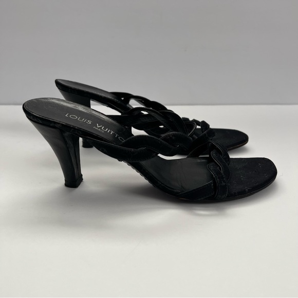 Louis Vitton LV Monogram Double Strap Heels - Picture 9 of 10